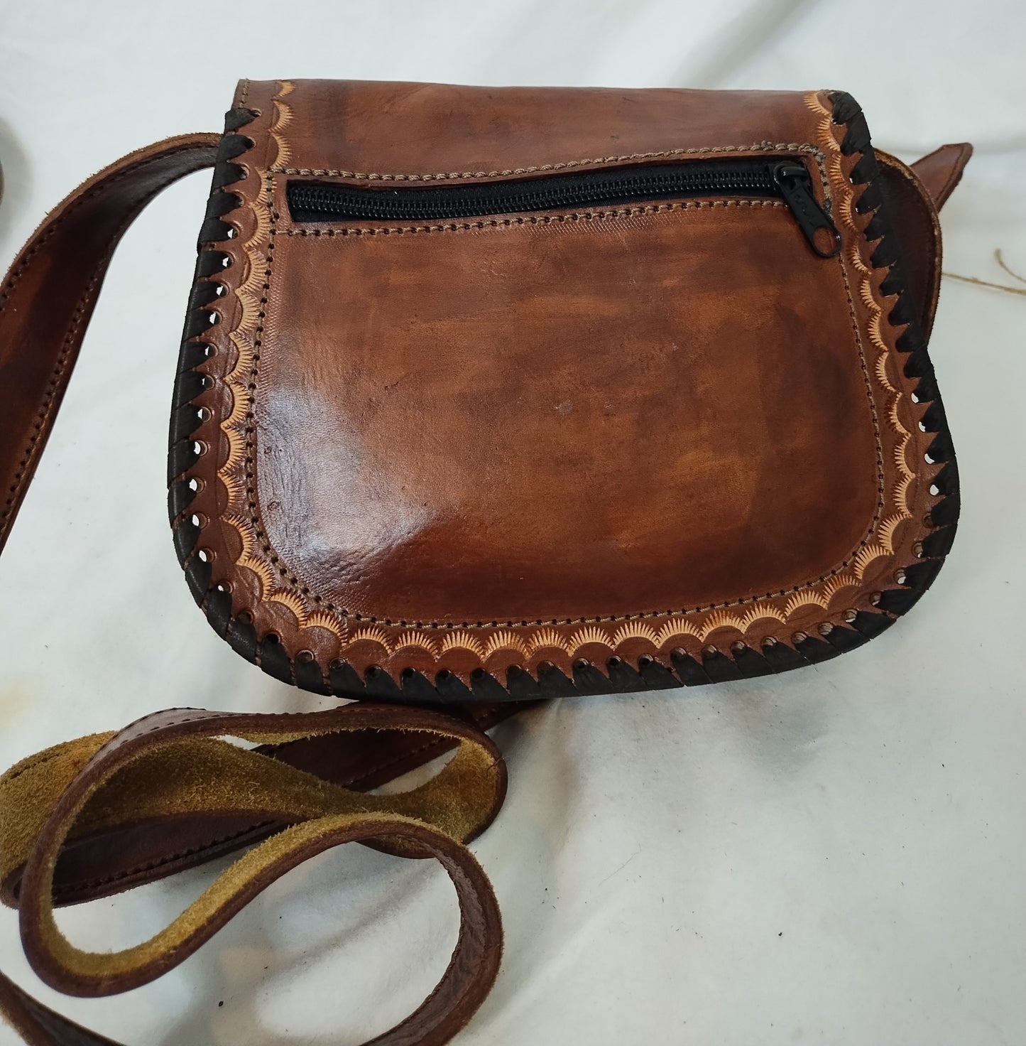 Leather hand bag