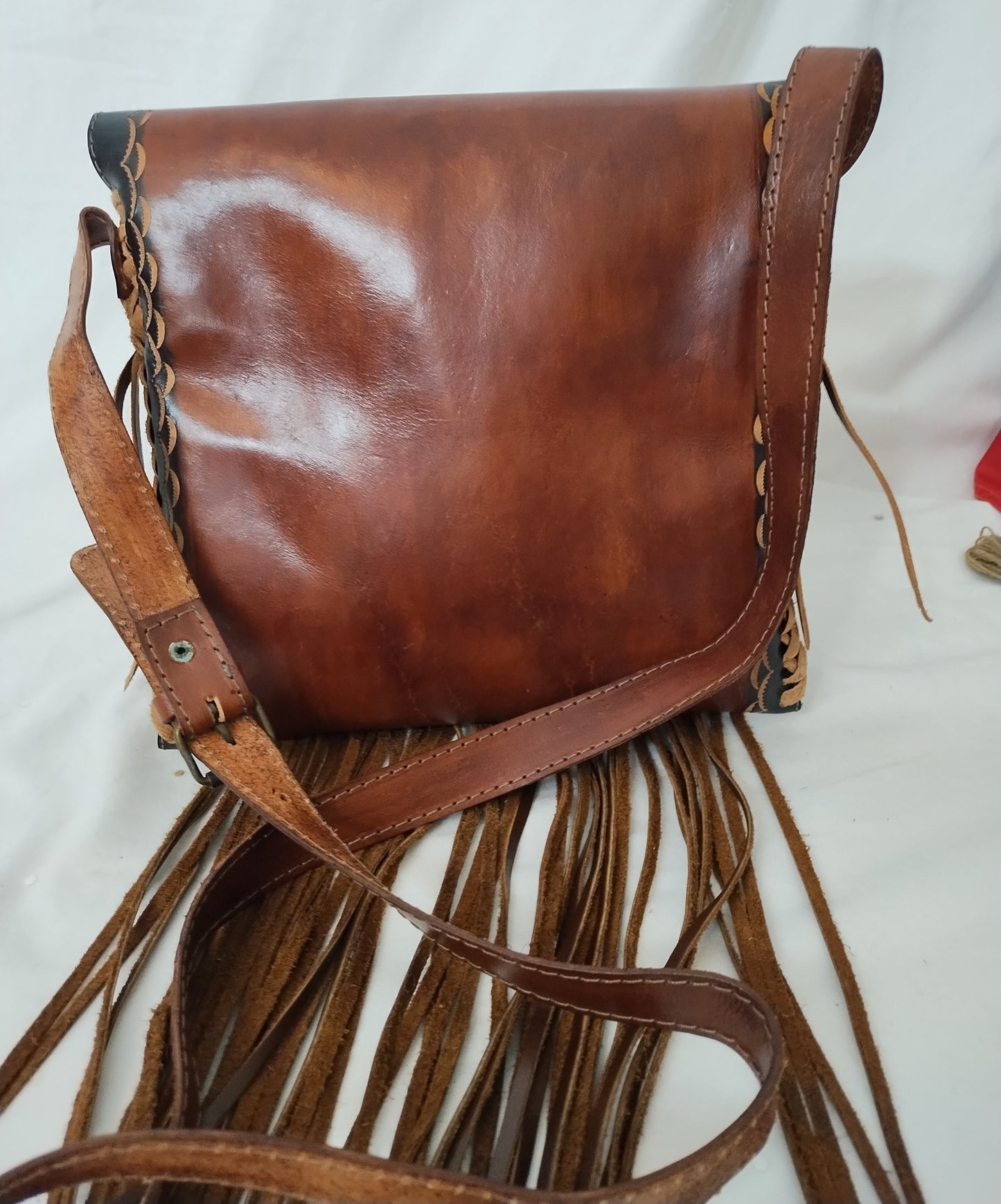 Leather hand bag