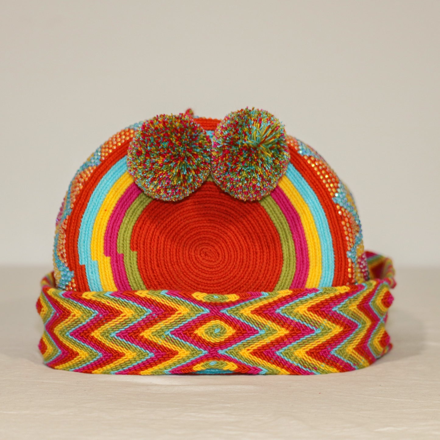 Handbag / Backpack / Mochila with stones and tassels