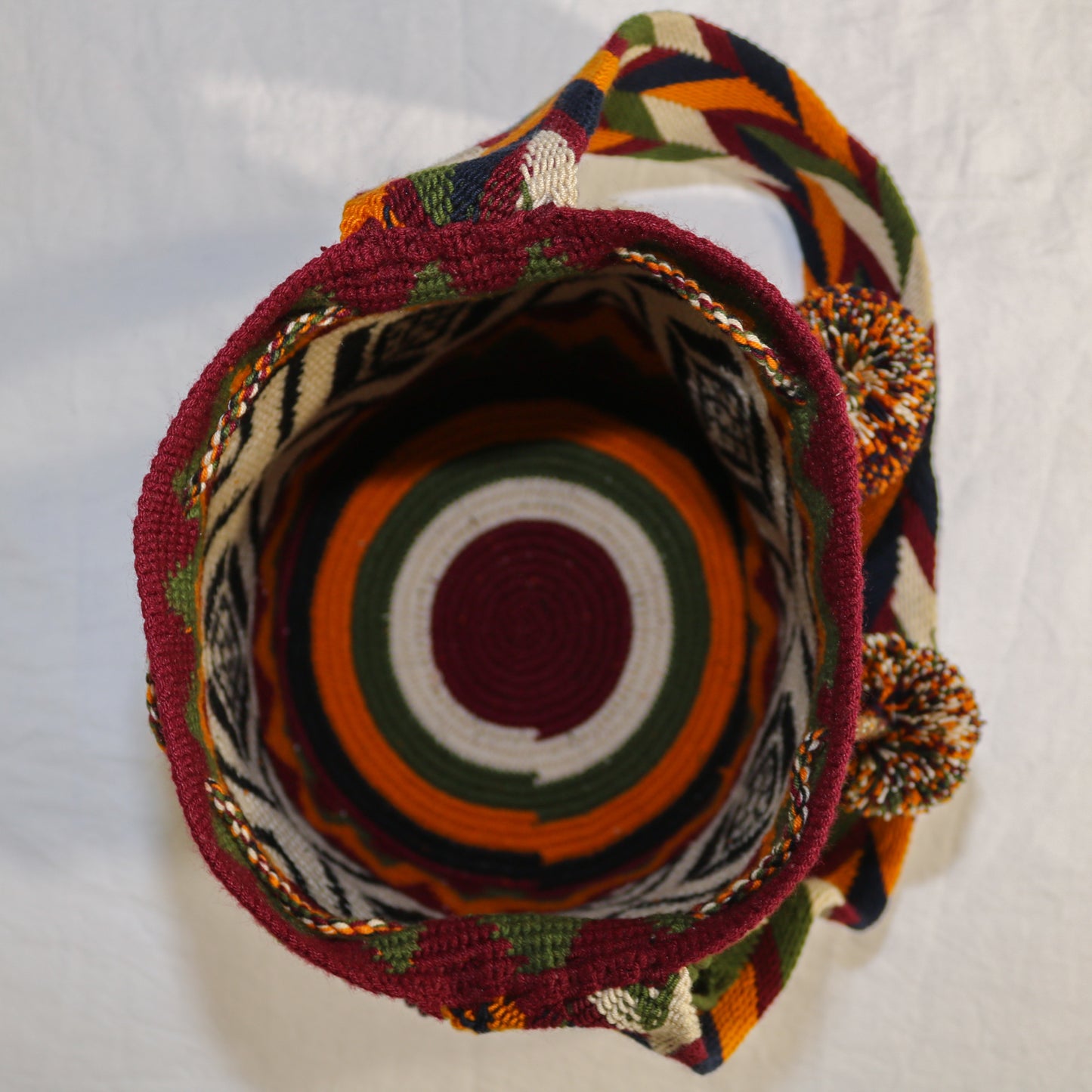 Handbag / Backpack / Mochila with stones and tassels