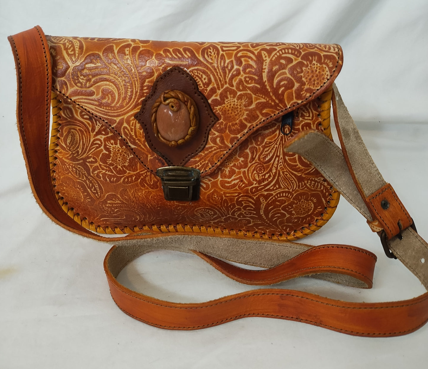 Leather hand bag