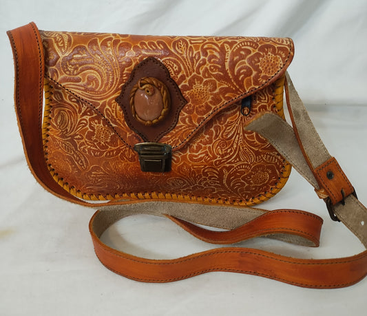 Leather hand bag