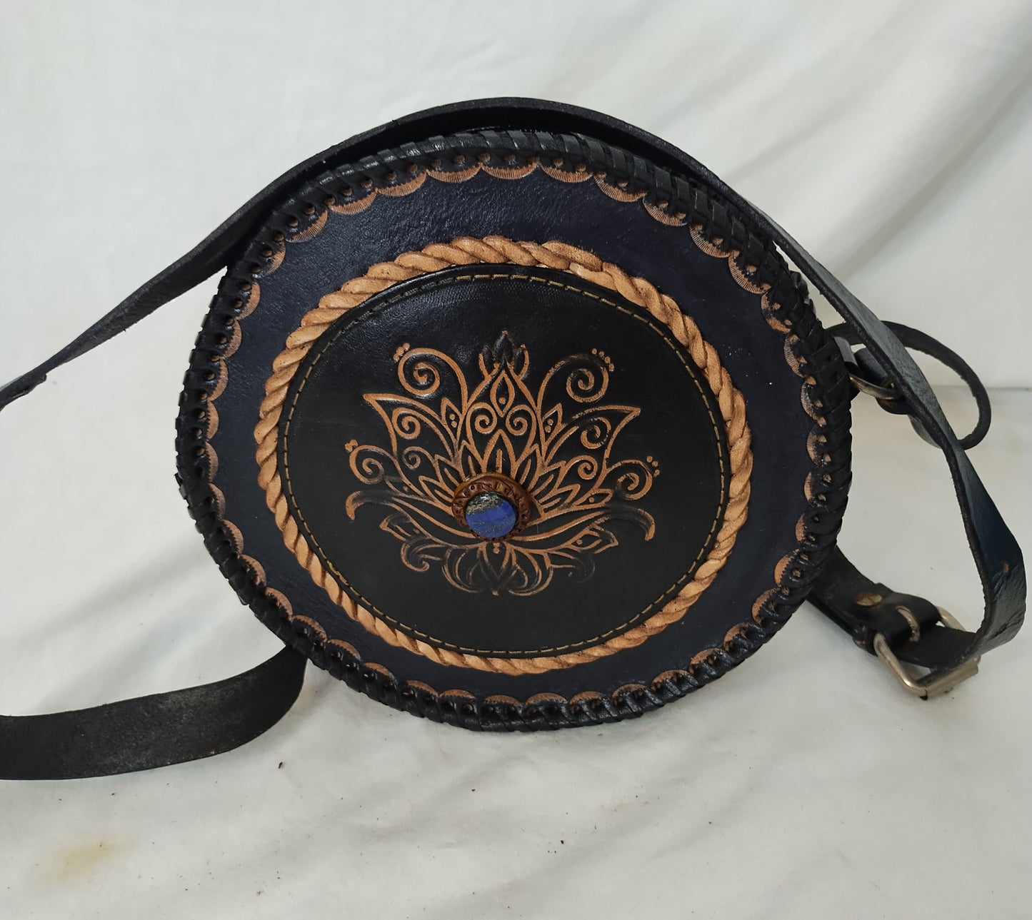 Leather hand bag