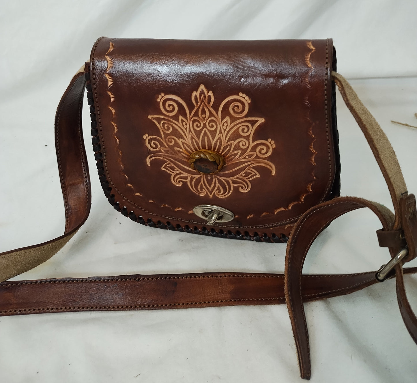 Leather hand bag