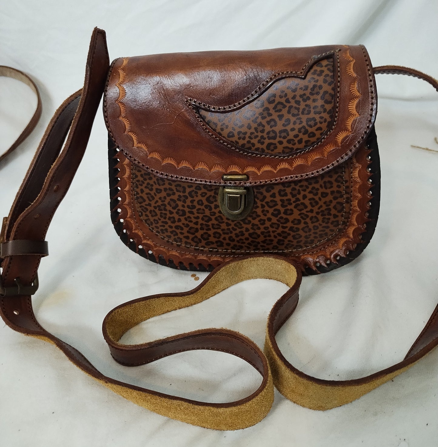 Leather hand bag