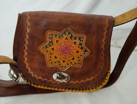 Leather hand bag
