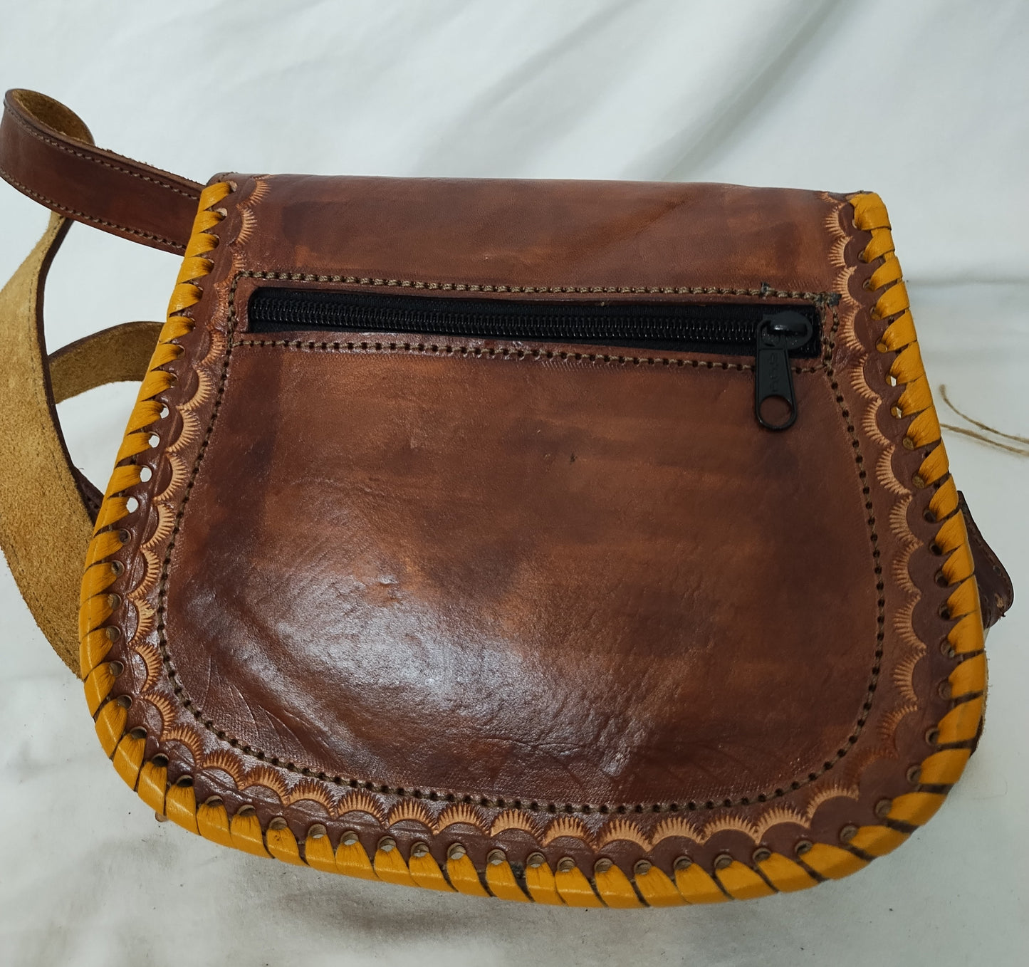 Leather hand bag