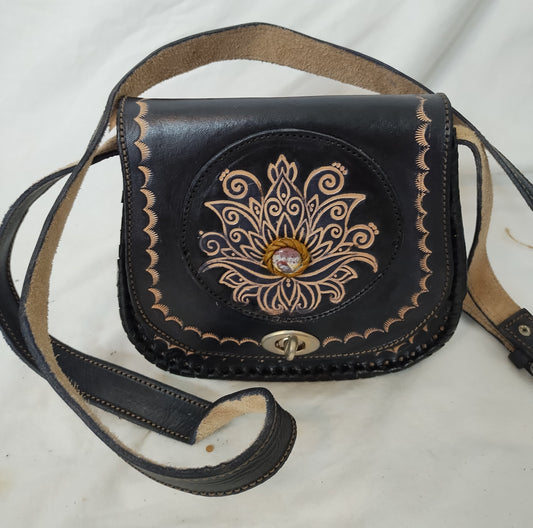 Leather hand bag