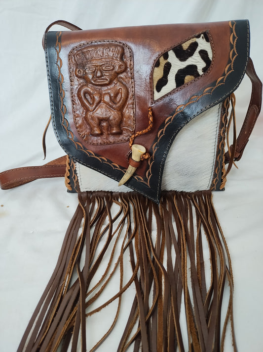 Leather hand bag