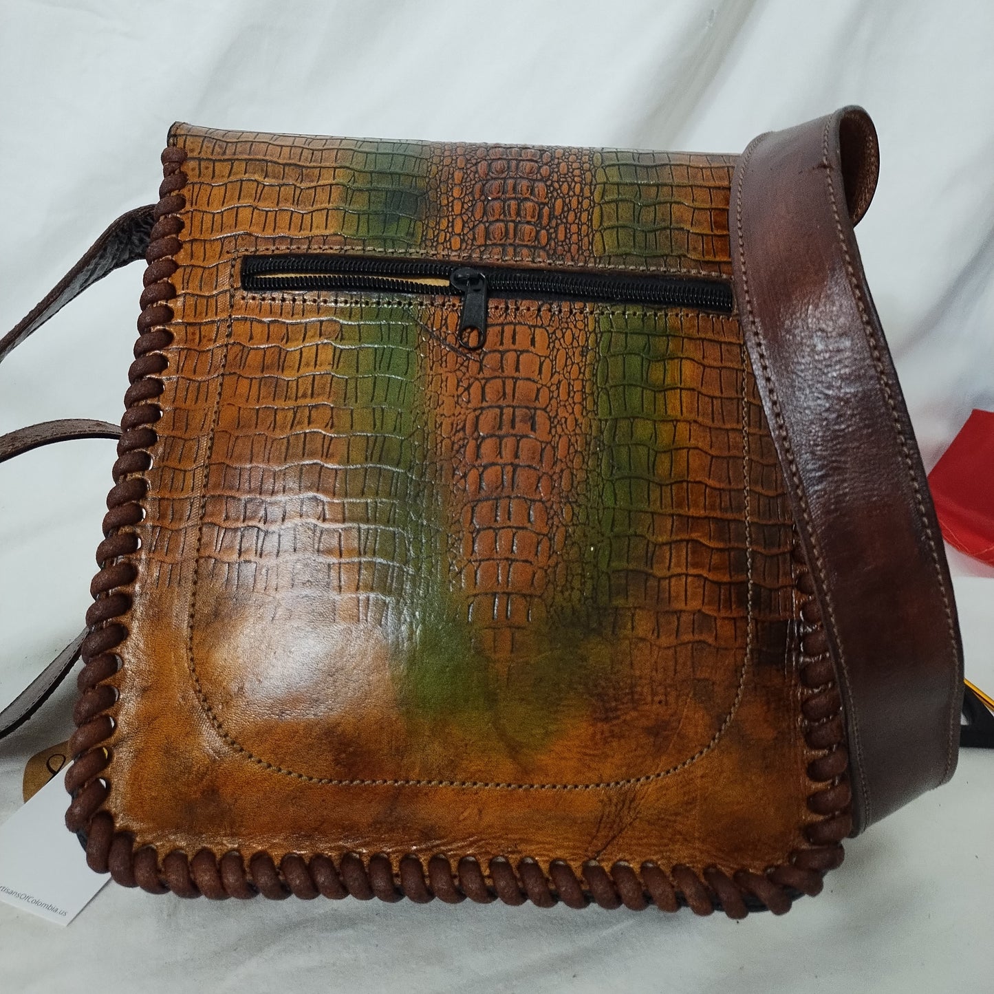Leather hand bag