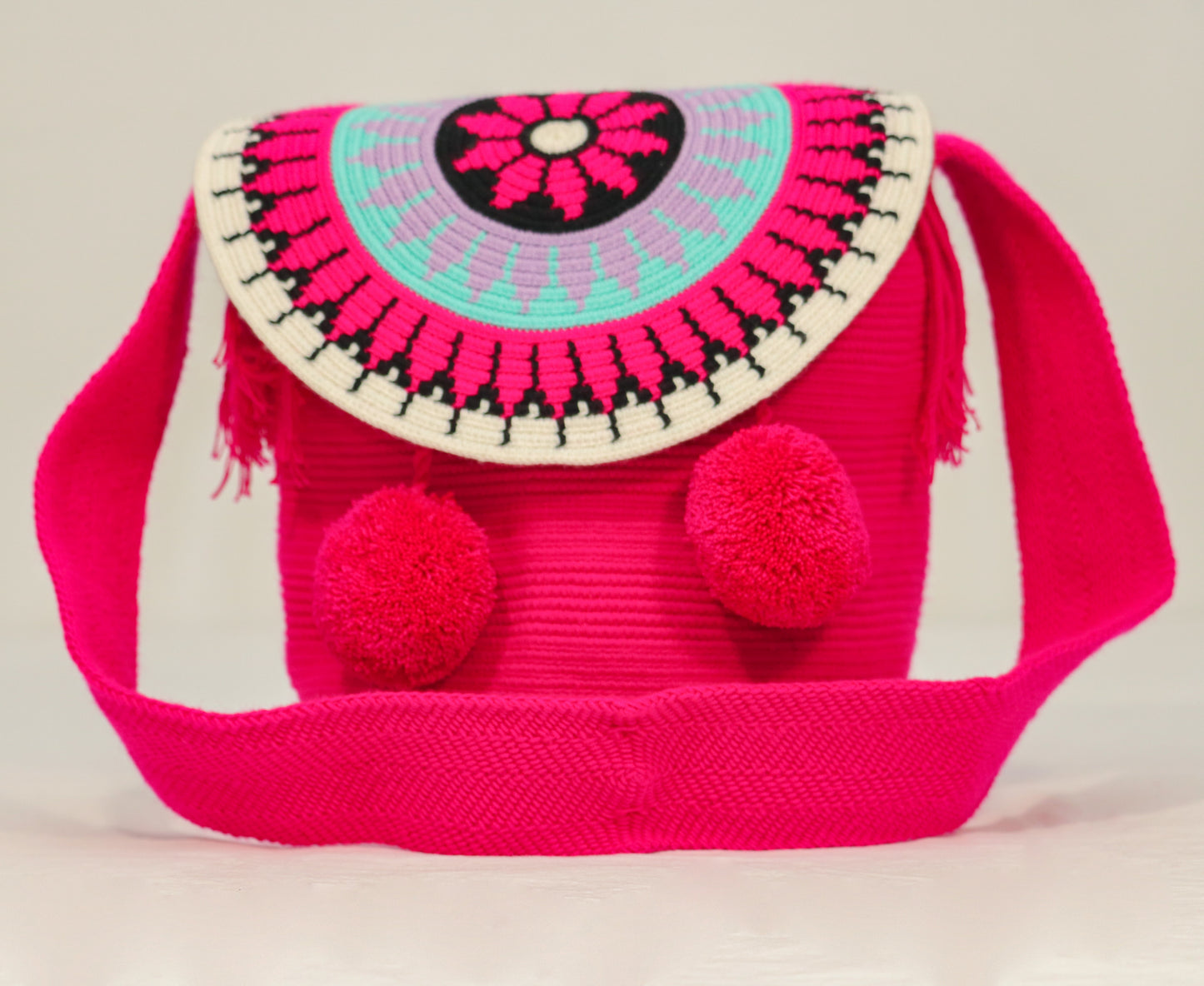 Handbag / Backpack / Mochila with lid and tassels